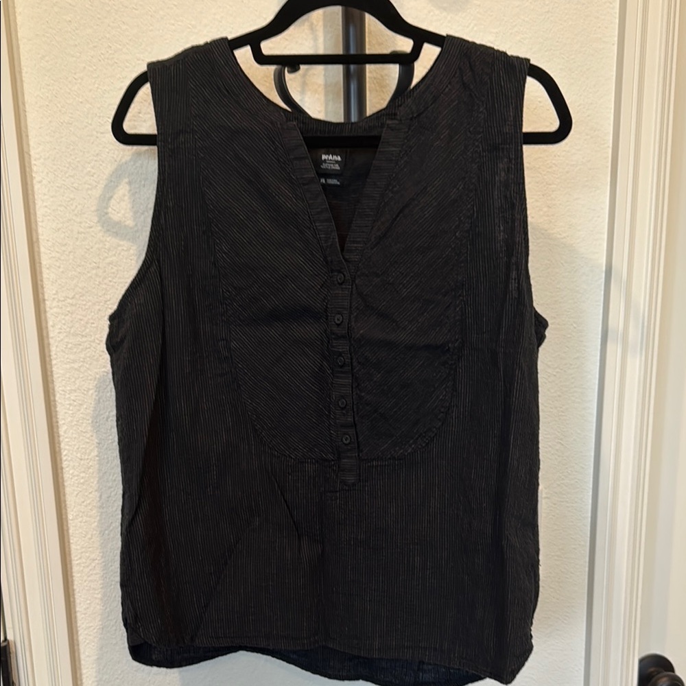 Prada Black Sleeveless Tank Top with Mandarin Collar